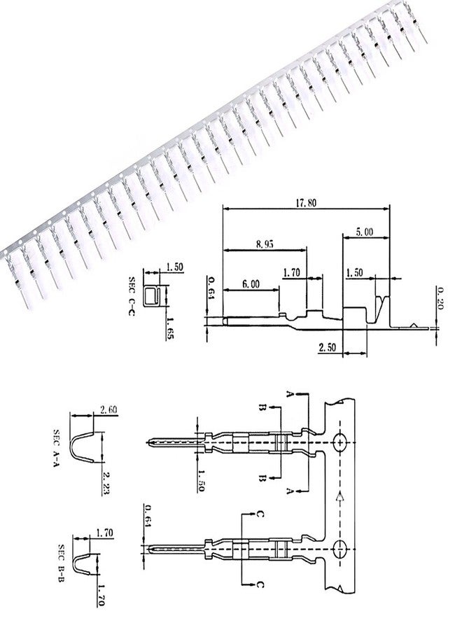 Glarks 700pcs 2.54mm 1/2/3/4/5/6/7/8 plug connector housing and male/female pin connector with 10 wire rainbow color flat ribbon IDC cable compatible with assortment set - Image 5