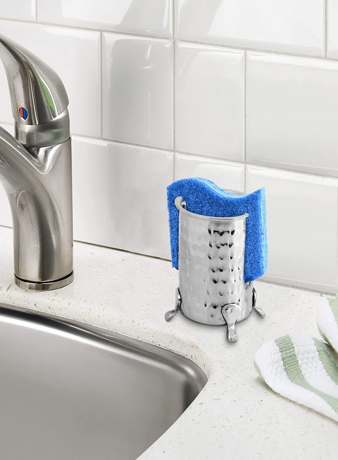 Monarch Abode Nickel Hand Hammered Kitchen Sponge Holder 4.5 x 4 x 3.5 - Image 2