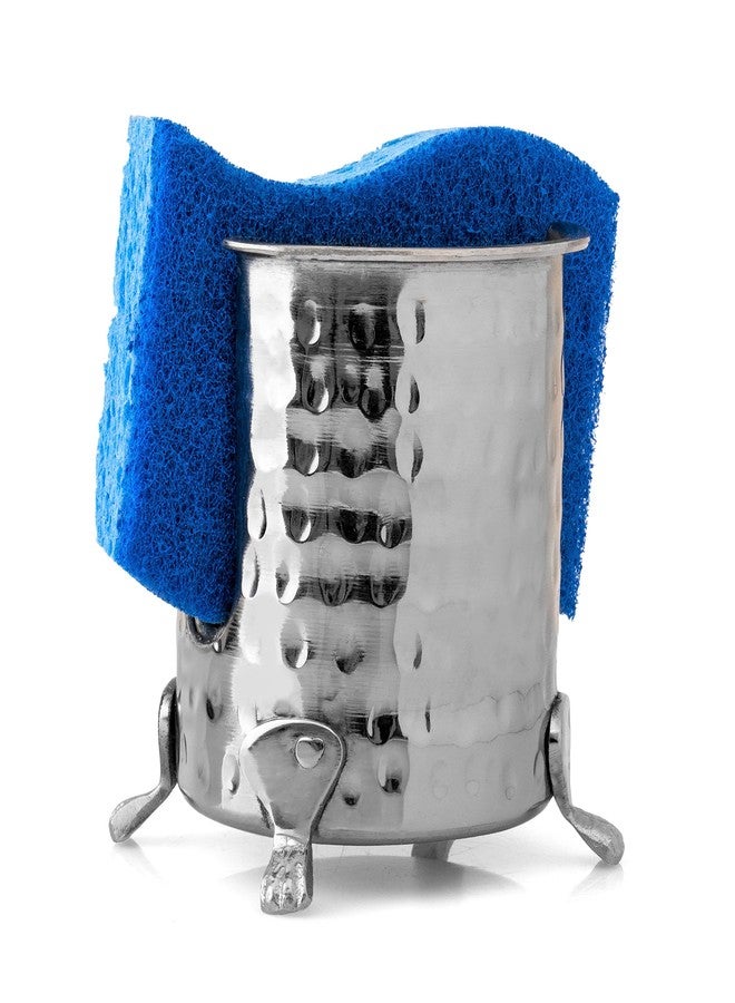 Monarch Abode Nickel Hand Hammered Kitchen Sponge Holder 4.5 x 4 x 3.5 - Image 1