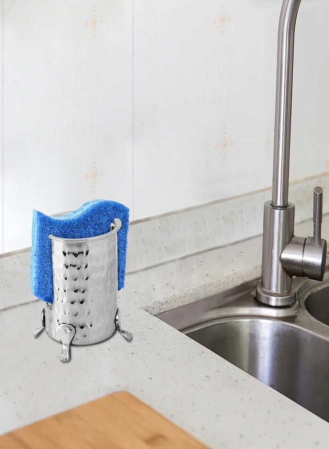 Monarch Abode Nickel Hand Hammered Kitchen Sponge Holder 4.5 x 4 x 3.5 - Image 4