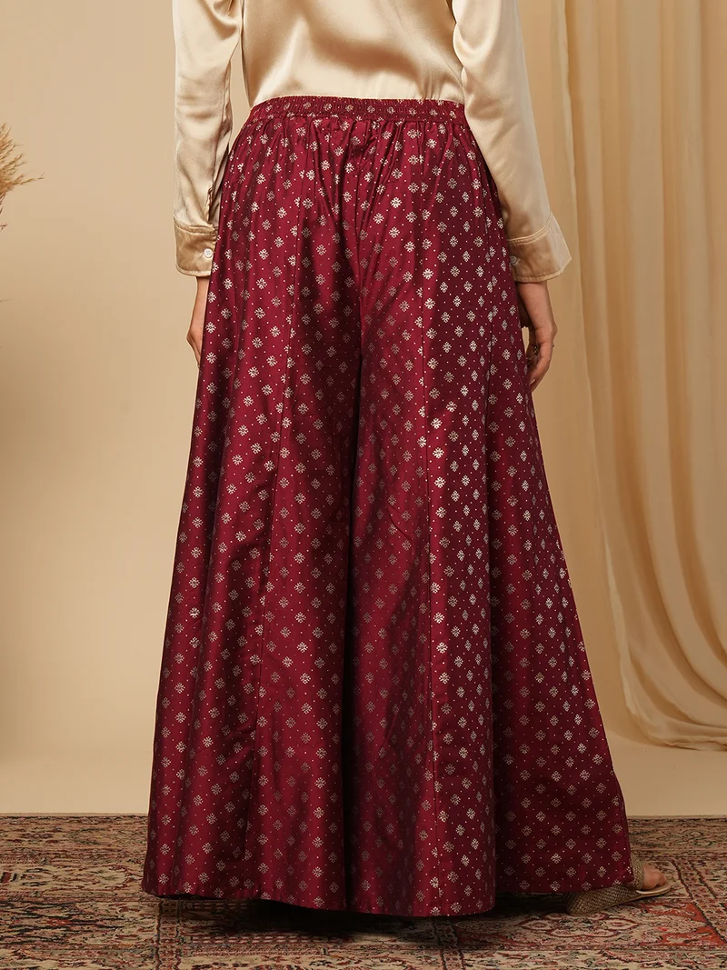 جلو باص Women Ethnic Motifs Printed Flared Ethnic Palazzos