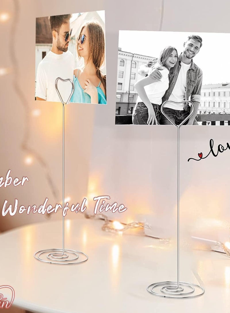 GROWSTEADY Tall Table Card in the shape of heart Holders Table Number Holders Table Picture Stand Wire Photo Holder for Place Cards Wedding Party  - Image 3