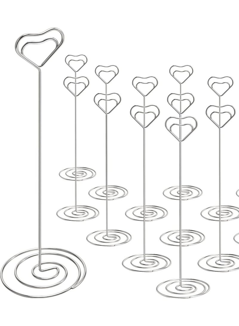 GROWSTEADY Tall Table Card in the shape of heart Holders Table Number Holders Table Picture Stand Wire Photo Holder for Place Cards Wedding Party  - Image 1