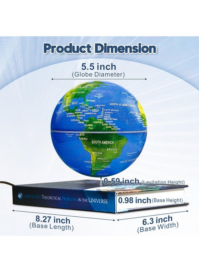 Flagest Magnetic Levitation Floating Globe 6" Rotating Globe Book Base - Gradient Night Light Color Globes With Switch Control - Birthday Anniversary Item - Image 5