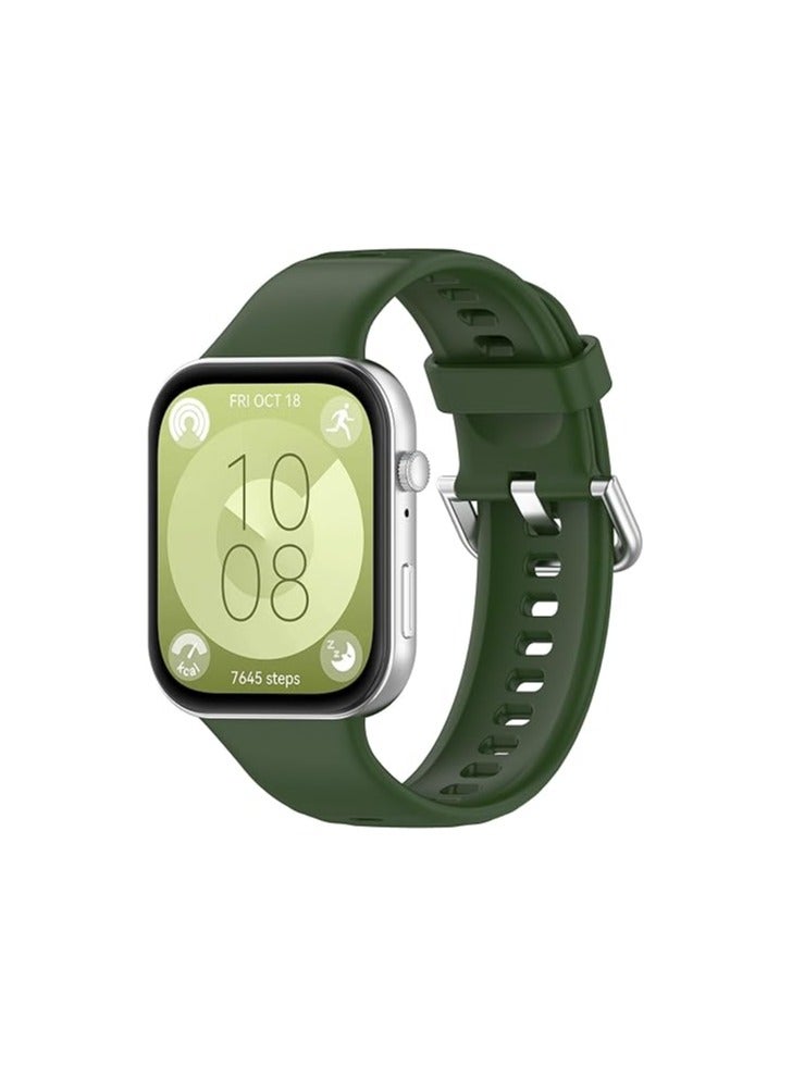دكينج الأساور المتوافقة مع Huawei Watch Fit 3 حزام سوار سيليكون حزام استبدال شارة الذراع سريع التحرير أزرق / أبيض / أخضر / أسود - Image 5