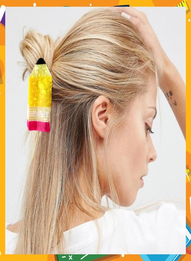 Vovii 4Pcs Pencil School Bus and Book Claw Clips for Back to School, Cute Unique Teacher Hair Clips for Funny Teacher Accessories Appreciation Gift - Image 5