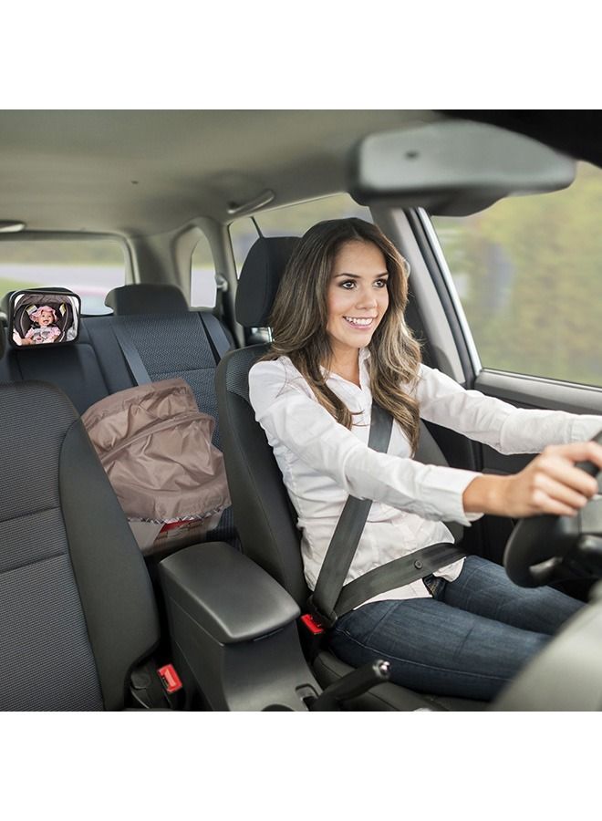 مرآة سيارة للأطفال بالمقعد الخلفي القابل للفصل - رؤية واضحة بزاوية واسعة لحديثي الولادة أو الرضع أو الأطفال - ملحق آمن مع مسند للرأس وحزام مزدوج - قابل للتعديل 360 درجة + زجاج مقاوم للكسر - Image 4