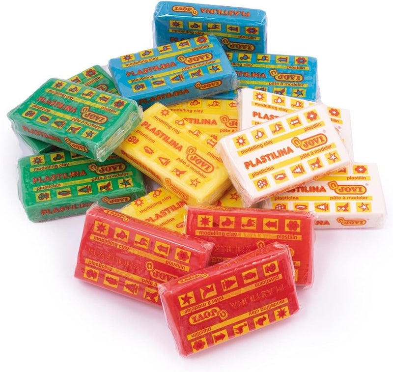 Jovi Plastilina Pack - 100% Vegetable-Based Modelling Clay, 30 Bars of 50 Grams in Basic Multicolor Assortment, Gluten Free - Image 2