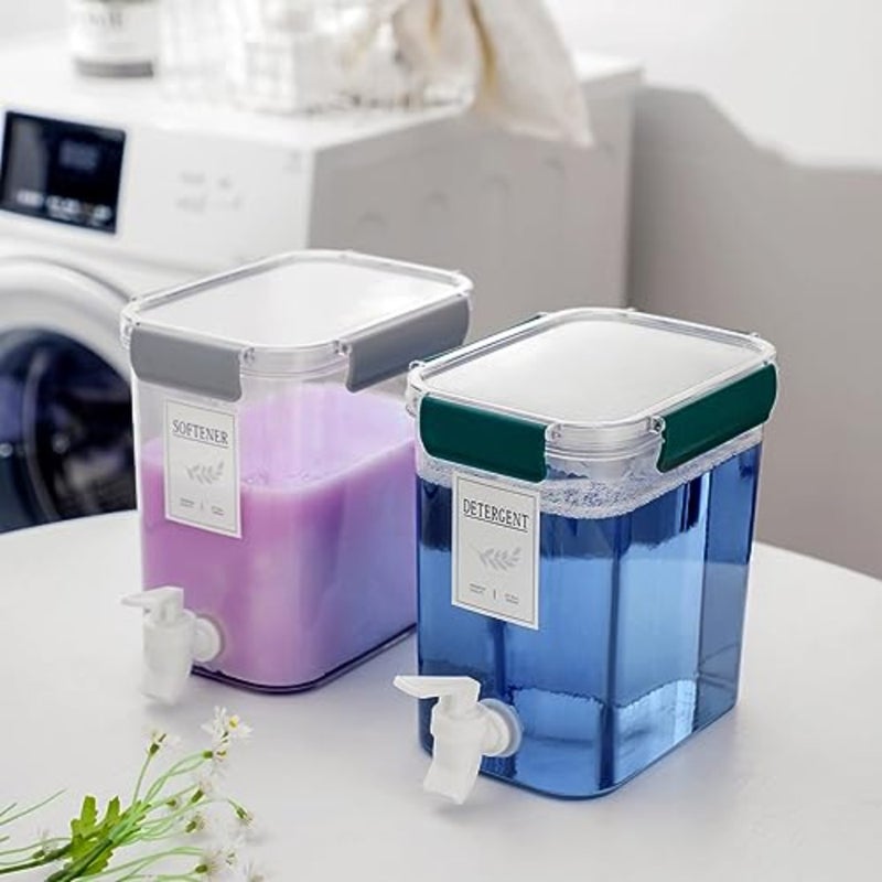 Laundry Detergent Dispenser, Liquid Laundry Soap Dispenser for Detergent, Lemonade Juice, Milk, Fabric Softener, Bleaching Agent Grey - Image 2