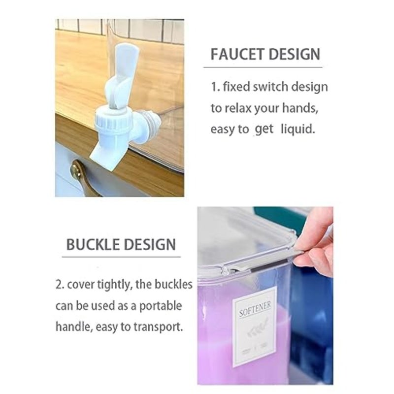 Laundry Detergent Dispenser, Liquid Laundry Soap Dispenser for Detergent, Lemonade Juice, Milk, Fabric Softener, Bleaching Agent Grey - Image 5