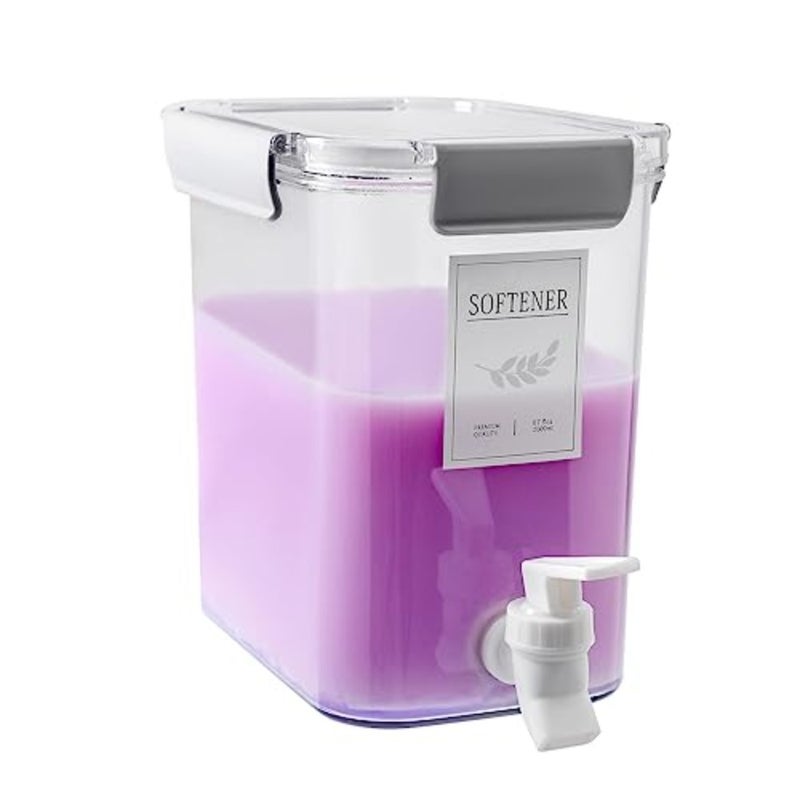 Laundry Detergent Dispenser, Liquid Laundry Soap Dispenser for Detergent, Lemonade Juice, Milk, Fabric Softener, Bleaching Agent Grey - Image 1