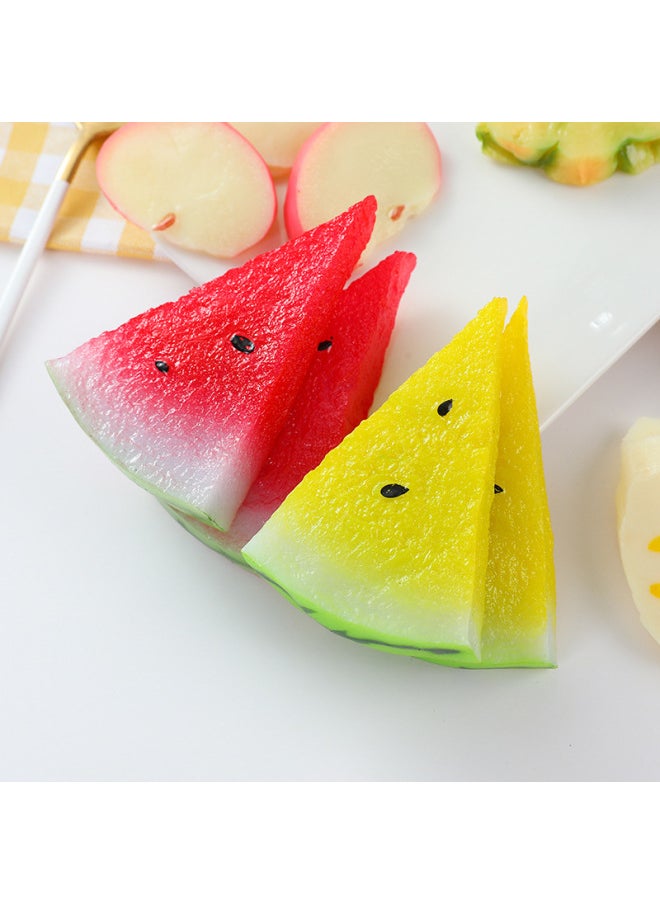 Generic - Special Simulation Fruit Slice Model Banana Slice Yellow Peach Watermelon Slice Kiwi Fruit Slice Apple Slice Pineapple-Color:Apple Flap-green (key Ring)-Specifications:1:1 Physical Size - Image 1