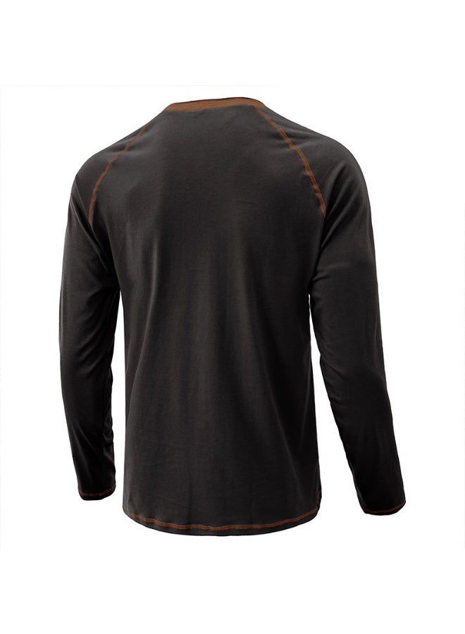 general Men's Henley Shirts Raglan Long Sleeve Casual Slim Fit Lightweight Fashion T-Shirts - Image 1