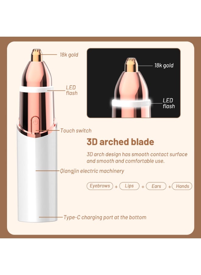 ماكينة حلاقة محمولة بتصميم أحمر الشفاه | جهاز إزالة شعر الوجه وتشذيب الحواجب 2 في 1 | أداة تجميل كهربائية مع رأس شفرة قابل للغسل - Image 3