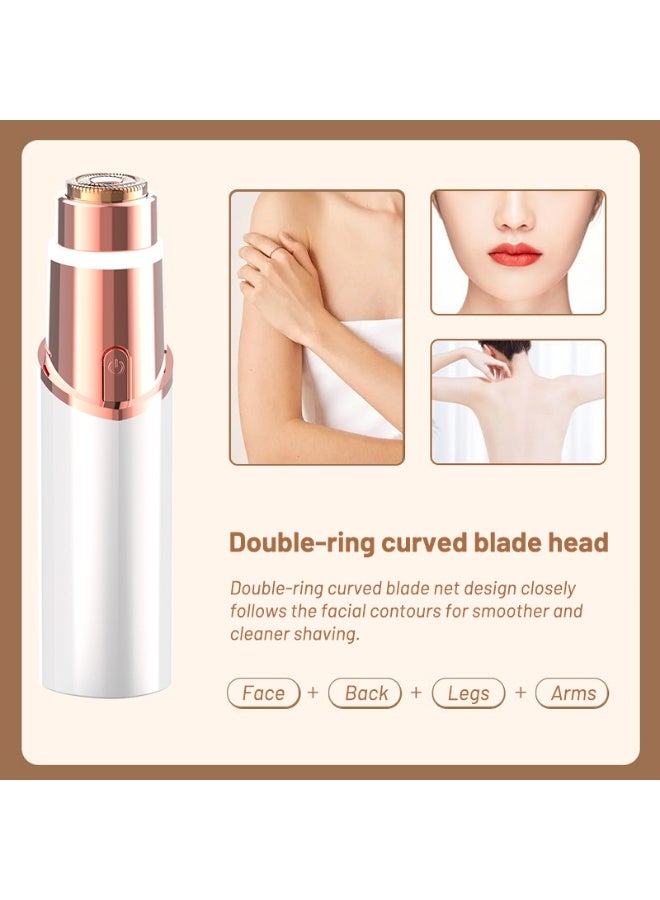 ماكينة حلاقة محمولة بتصميم أحمر الشفاه | جهاز إزالة شعر الوجه وتشذيب الحواجب 2 في 1 | أداة تجميل كهربائية مع رأس شفرة قابل للغسل - Image 4