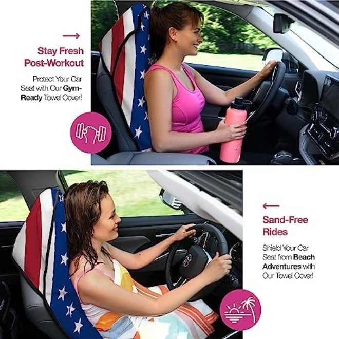 lebogner Waterproof Sweat Towel Car Seat Cover for Post Gym Workout, Running, Swimming, Beach and Hiking, Universal Fit Anti-Slip Bucket Seat Protector for Cars, SUVs and Trucks, Machine Washable -  Grey - Image 5