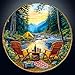Artipuz Puzzles for Adults 1000 Pieces Mountain Camping Forest Puzzle Art Funny Difficult Hard Unique Round Puzzle 1000 Pieces Jigsaw Puzzles for Friends and Family Wall Art Home Decor - Image 2