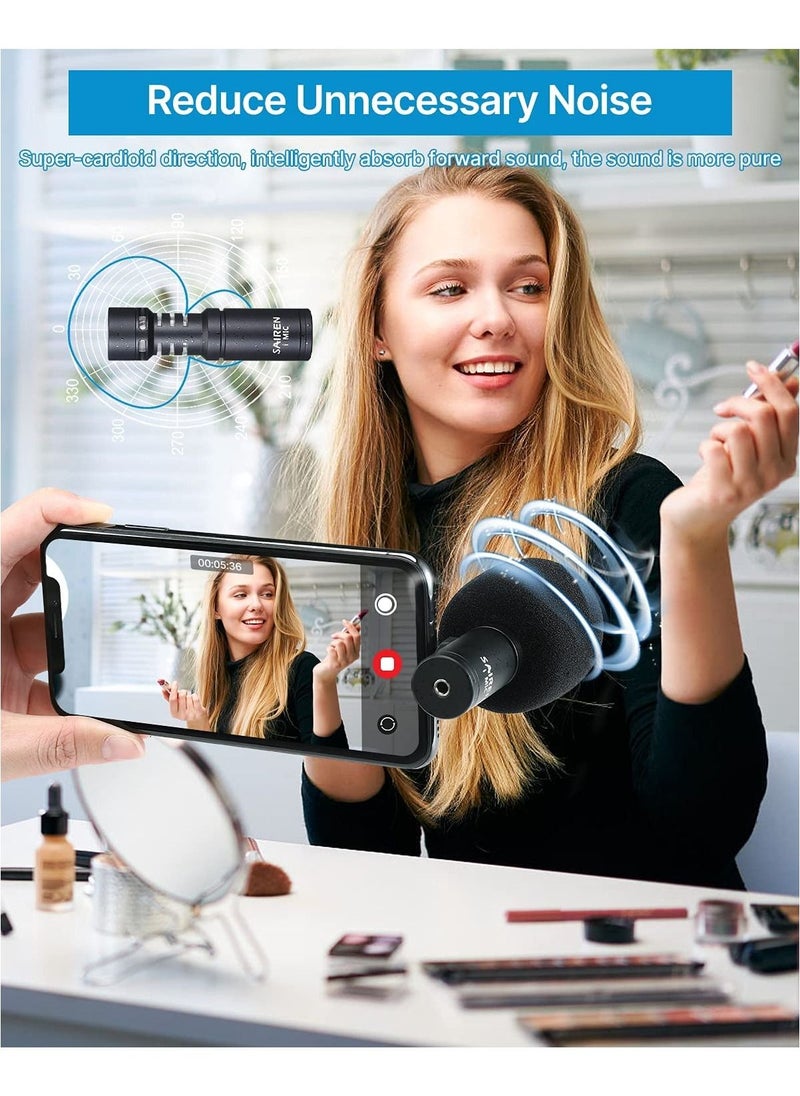 سايرن - ميكروفون إضاءة من لجهاز iPhone iPad Plug and Play، ميكروفون مدمج بواجهة SAIREN متوافق مع جميع أجهزة iOS وميكروفون احترافي لتسجيل الفيديو عبر الفيديو - Image 1