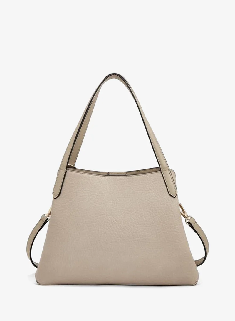 Celeste BEIGE Textured Shoulder Bag With Detachable Strap for Women | Best Price UAE