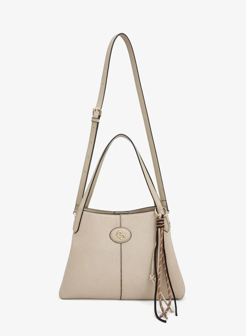 Celeste Textured Shoulder Bag With Detachable Strap