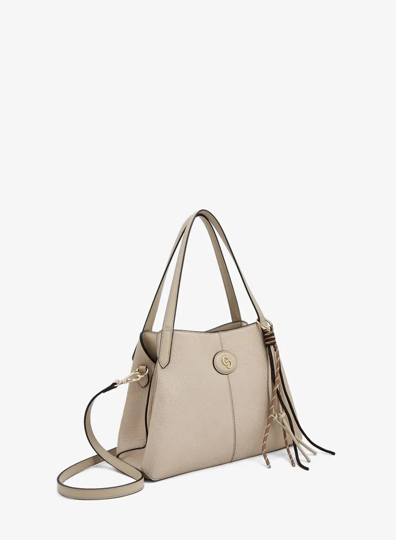 Celeste BEIGE Textured Shoulder Bag With Detachable Strap for Women | Best Price UAE