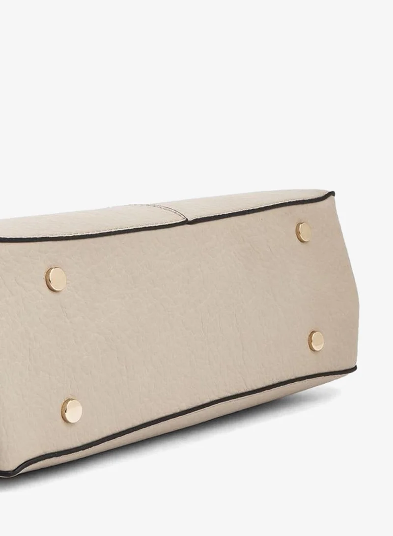 Celeste BEIGE Textured Shoulder Bag With Detachable Strap for Women | Best Price UAE