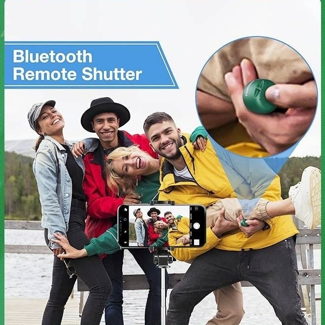 Green Mini Bluetooth Speaker Wireless with Remote Shutter, Multi-Functional TWS Pairing Bluetooth Speaker, Built-in Mic, Portable Bluetooth Speaker for Outdoor and Indoor - Image 2