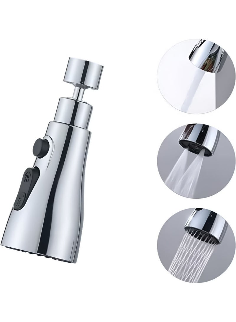 3-Function Swivel Faucet Spray Head – Water-Saving 1/2 Inch (13 mm) Replacement – Durable Polished Finish, Easy Installation – Ideal for Standard Kitchen Sinks, Multi-Purpose Use, and Modern Kitchen Upgrade-360° Rotating Faucet Aerator, - Image 1