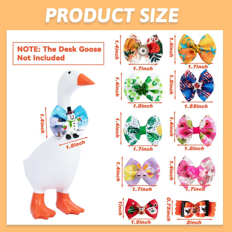 LUOHECAM 11 Pcs 7inch Desk Goose Outfits Mini Bow Ties Holiday Mini Goose Clothes, Valentine's Day, St. Patrick's Day, All Season Desk Goose Accessories - Image 2