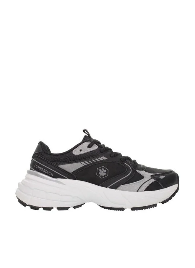 لامبرجاك حذاء رياضي نسائي سميك أسود ورمادي - مريح بأسلوب الشارع الكاجوال