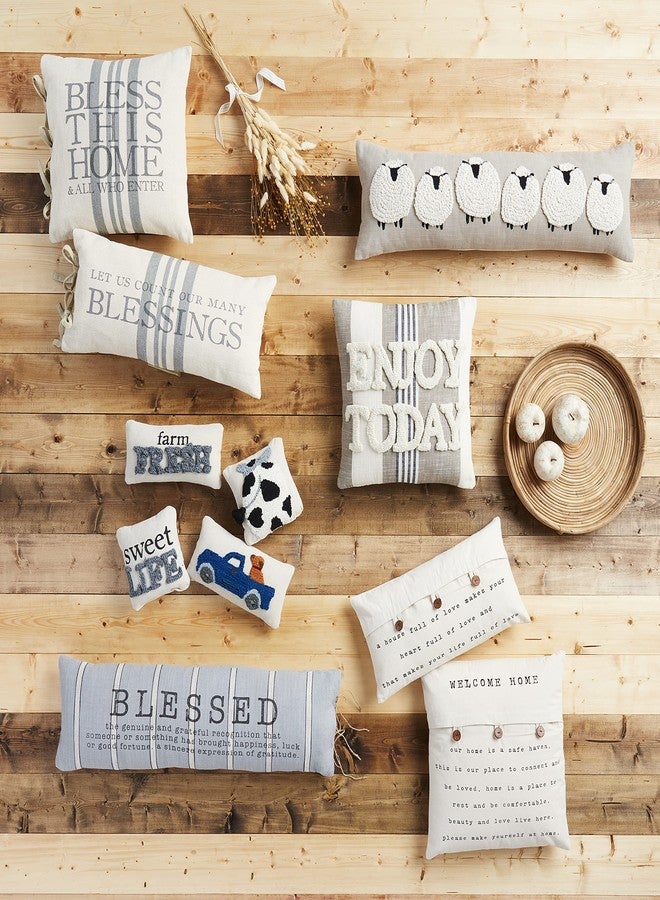 Mud Pie Long Sheep Pillow, Brown - Image 3