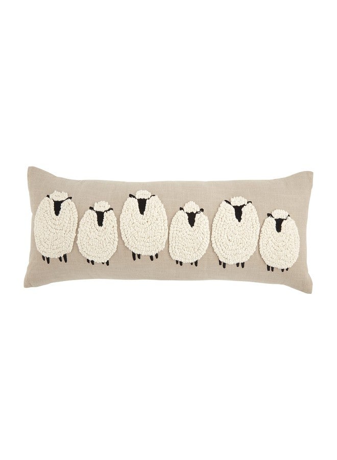 Mud Pie Long Sheep Pillow, Brown - Image 1