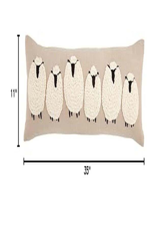 Mud Pie Long Sheep Pillow, Brown - Image 4