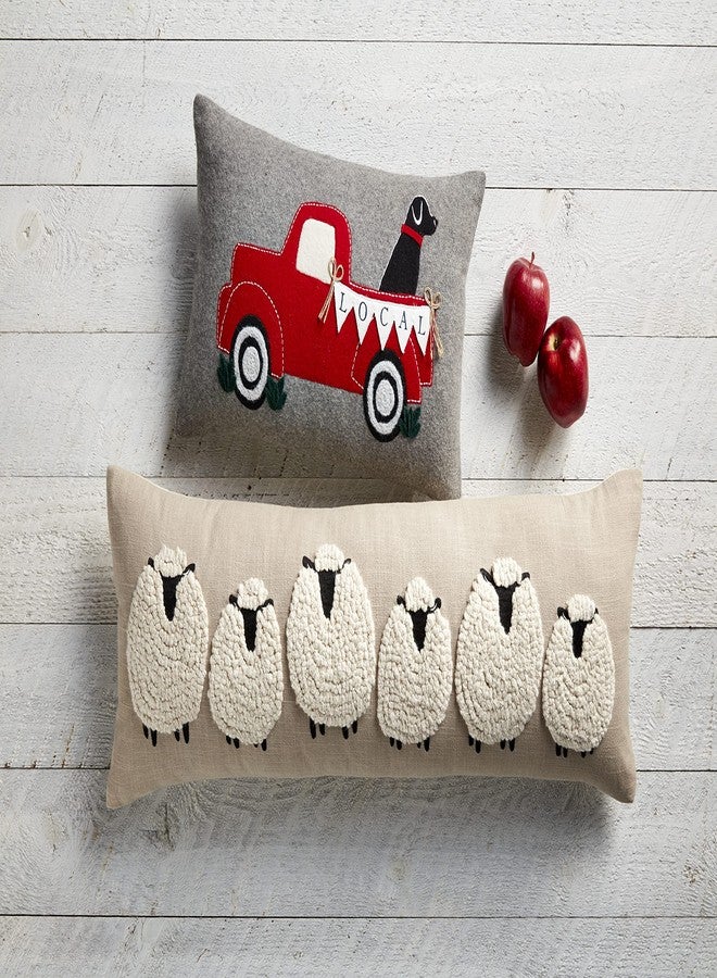 Mud Pie Long Sheep Pillow, Brown - Image 2