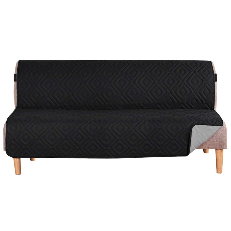 H.VERSAILTEX HVERSAILTEX Futon Cover Reversible Sofa Slipcover Furniture Protector Water Resistant 2 Inch Wide Elastic Straps Sofa Bed Pets Kids Dog Cat Fit Sitting Width Up to 70Futon BlackGrey 