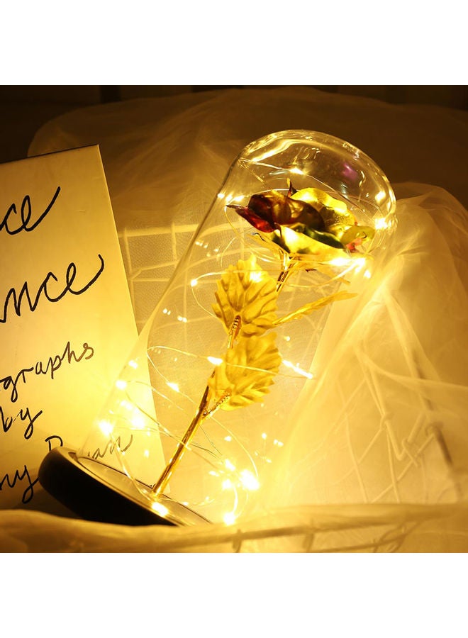 Gold Foil Rose Flower String Light With Glass Cover Multicolour - Image 3
