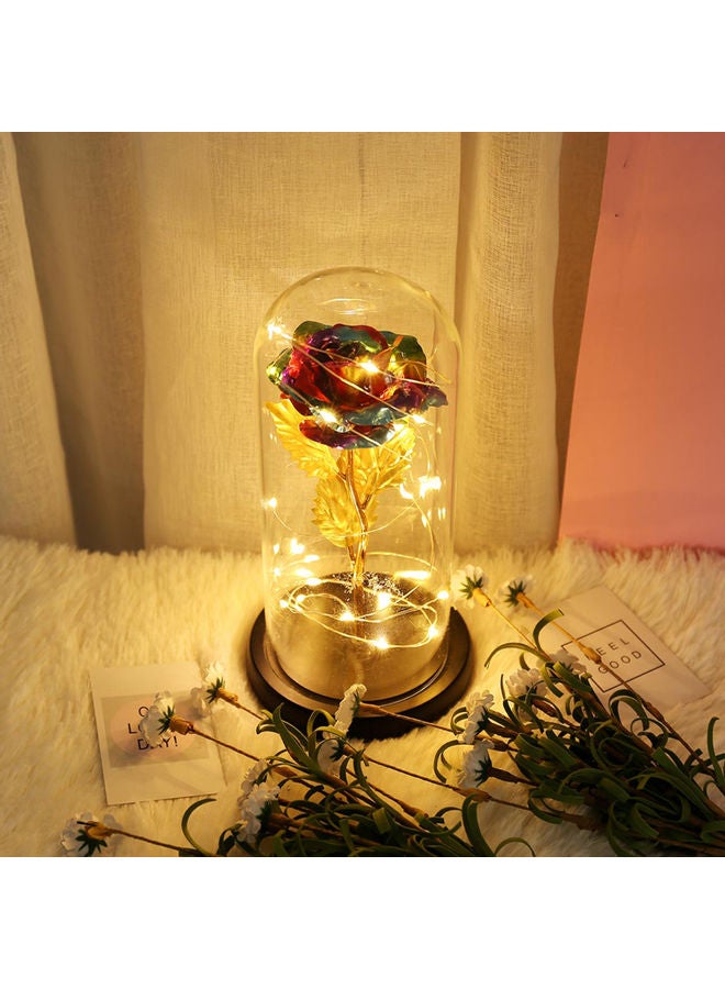 Gold Foil Rose Flower String Light With Glass Cover Multicolour - Image 4