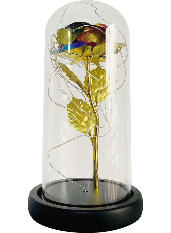 Gold Foil Rose Flower String Light With Glass Cover Multicolour - Image 1