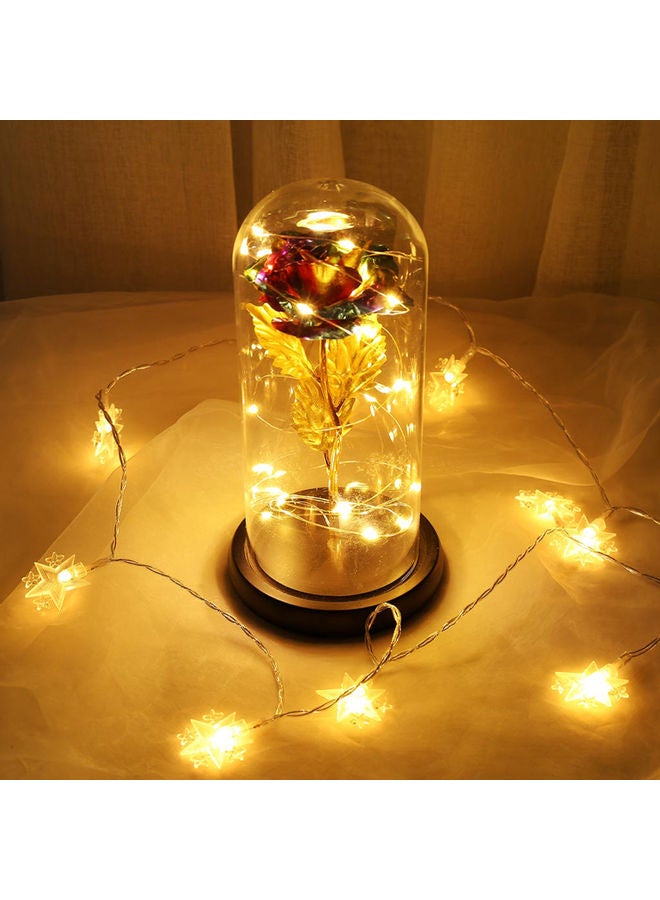 Gold Foil Rose Flower String Light With Glass Cover Multicolour - Image 5
