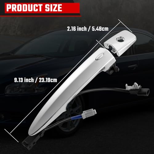 ISINSWIFT Exterior Chrome Door Handle Front Left Driver Side, fit for Nissan Sentra 2013-2018, fit for Nissan Murano Maxima 2009-2014, fit for Nissan Leaf 2011-2017 Replace#806469N00A 806451AA0A - Image 4