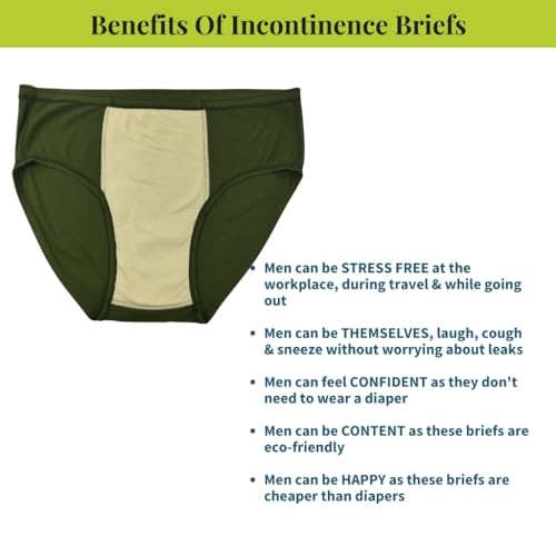 Pristine Life | Mens Incontinence Briefs | Absorbs 35ml Of Leaks | Wash & Reuse | Anti Bacterial, Hygienic & Leakproof | Comfy Cotton | Pack Of 1 | Black | M - Image 5
