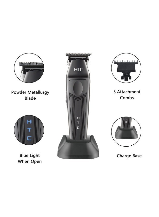 HTC AT-570 Professional Barber Hair Clipper 440C Powder Metal Blade Hair Trimmer With Charge Base - Image 5