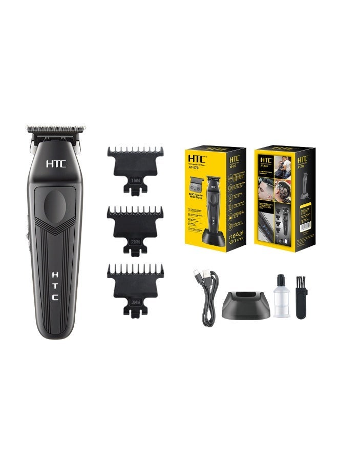 HTC AT-570 Professional Barber Hair Clipper 440C Powder Metal Blade Hair Trimmer With Charge Base - Image 1