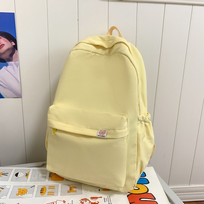 Su Zin same style schoolbag female Korean style cute Milky yellow backpack for junior high school students large capacity backpack for high school students Yellow 