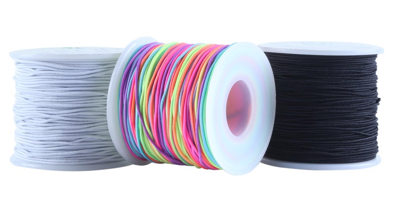 KONMAY 1.0mm Stretchy Bracelet String, Elastic Beading Cord for Pony Beads, Kandi Bracelets, Necklaces & DIY Crafts, Mixed, 50 Yards Each - Image 2