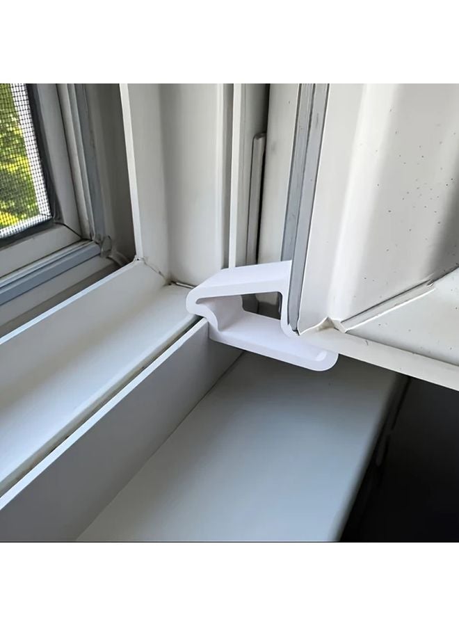 White Window Door Stopper Easy Installation Durable Plastic Minimalist Design Home Office - Image 2