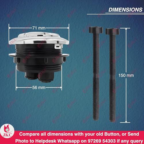 JKC ​JKC ABS Plastic Toilet Flush Button for Western Toilet Water Tank Lid with Dual Push Round Replacement Part (58mm Round) - Image 2