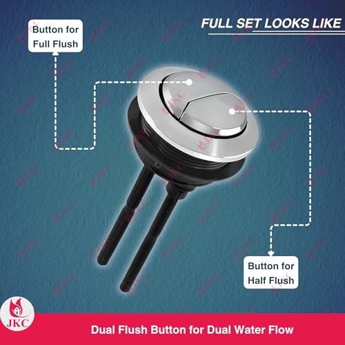 JKC ​JKC ABS Plastic Toilet Flush Button for Western Toilet Water Tank Lid with Dual Push Round Replacement Part (58mm Round) - Image 3