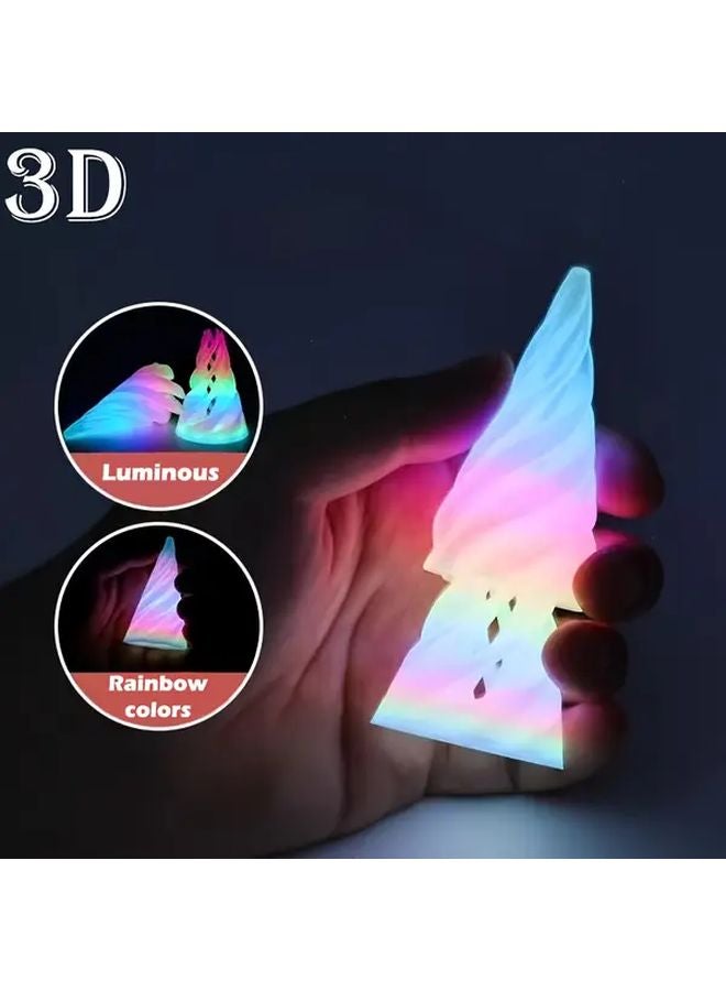 Glow In The Dark Rainbow Spiral Cone UV Absorbing Plastic Desk Decor Gift - Image 2