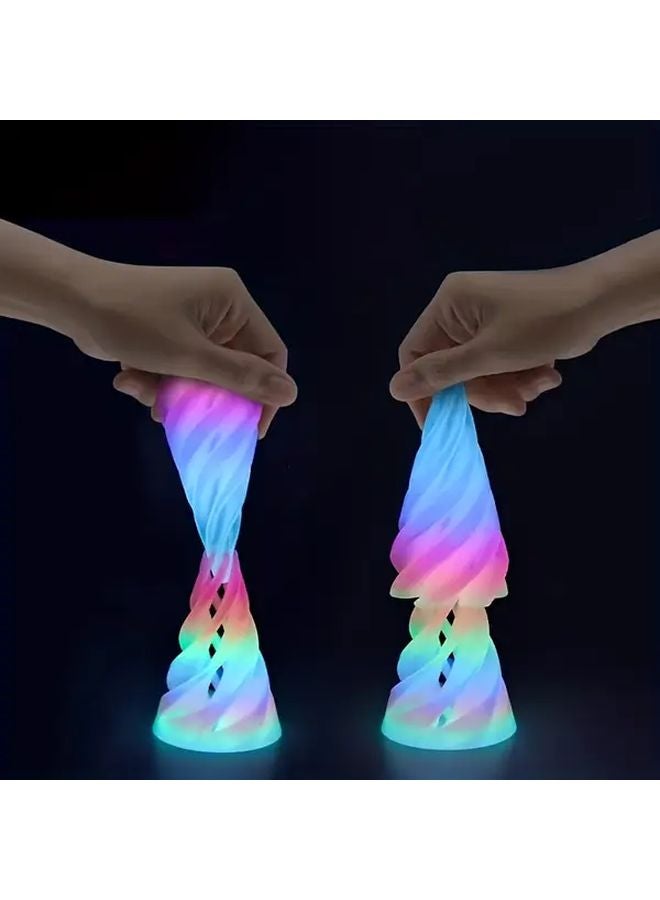 Glow In The Dark Rainbow Spiral Cone UV Absorbing Plastic Desk Decor Gift - Image 4